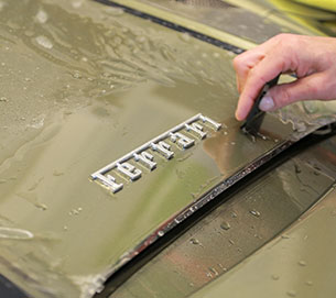 A protective resin is applied to a Ferrari