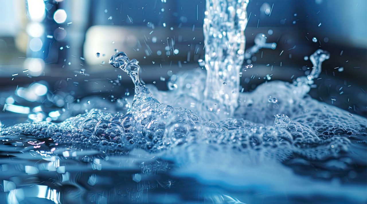 Running water splashes. Running water splashes.